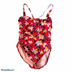 Beach Betty One Piece Swimsuit Red Floral